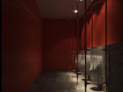工业风酒吧卫生间3D模型下载